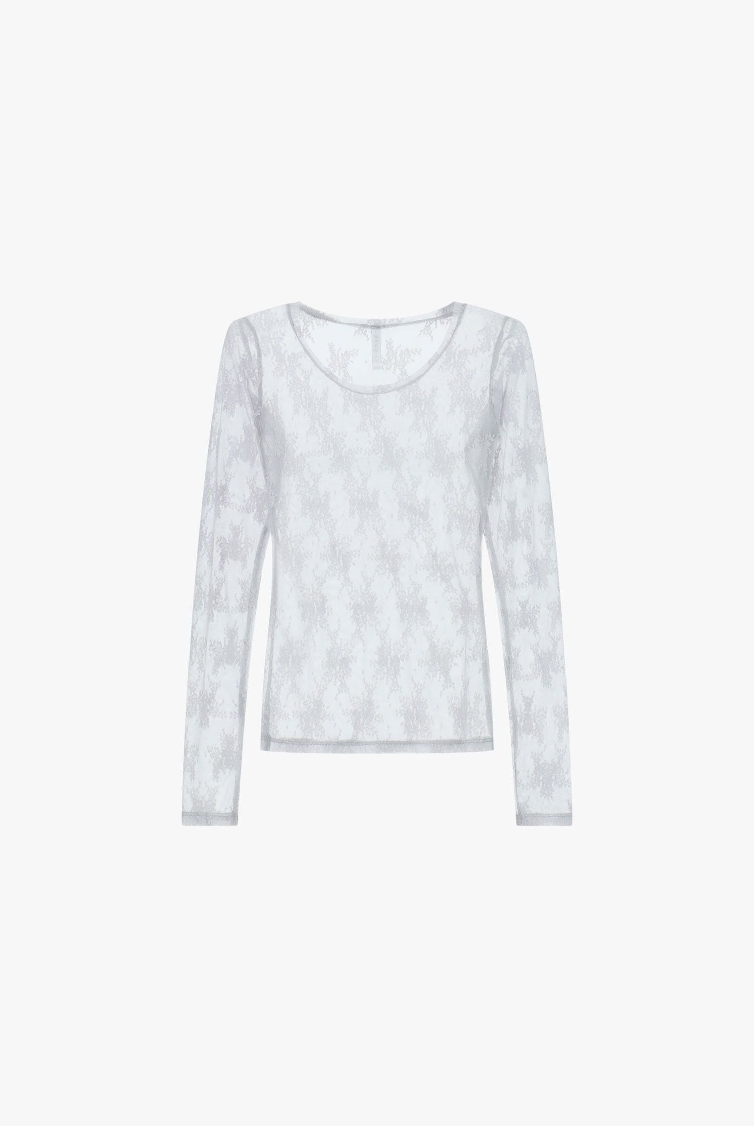 BLUSA IMPERIAL TRANSPARENTE MANGA COMPRIDA RENDA FLORAL - Carla Valente