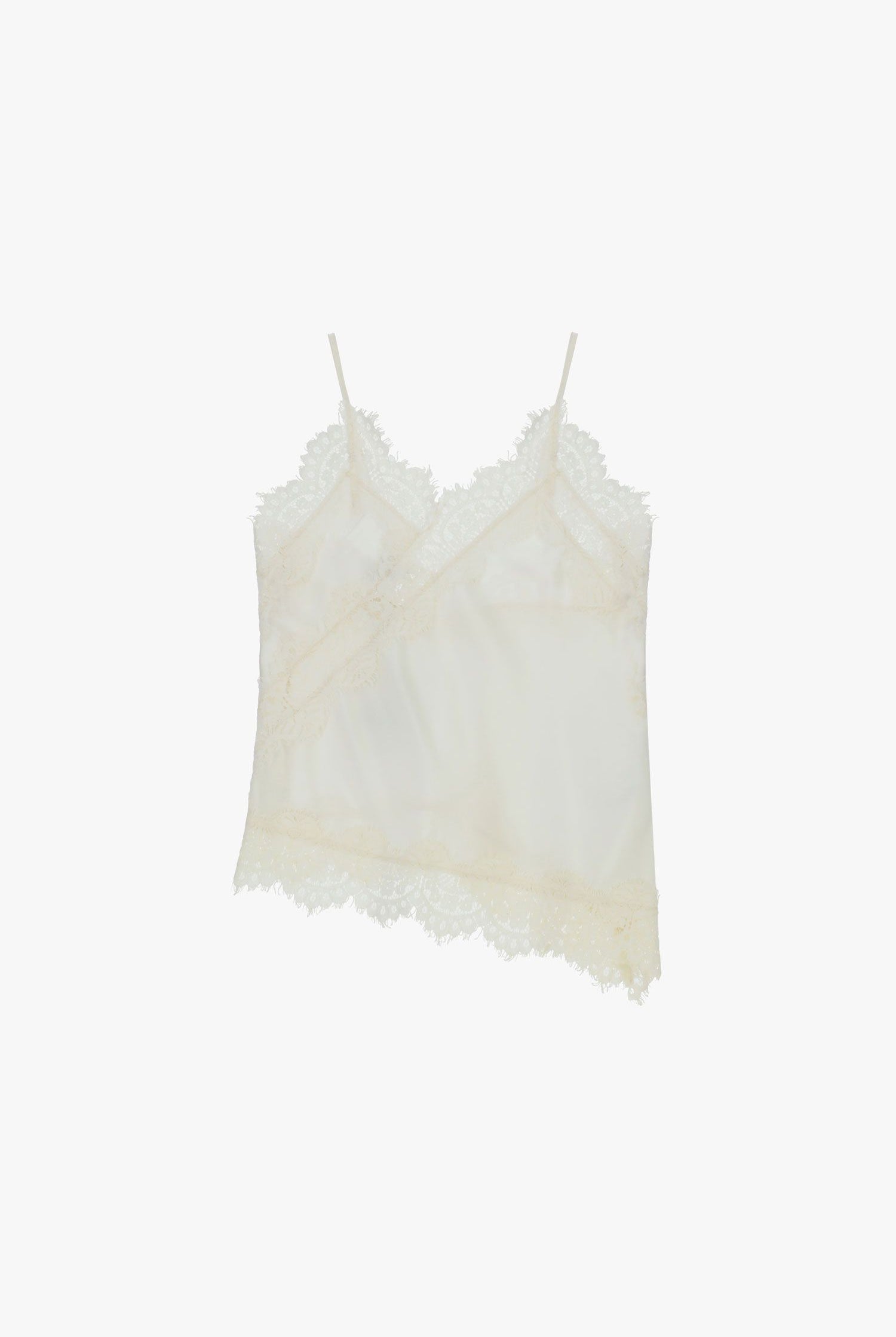 TOP DIXIE ALÇA FINA RENDA ASSIMETRICA - Carla Valente