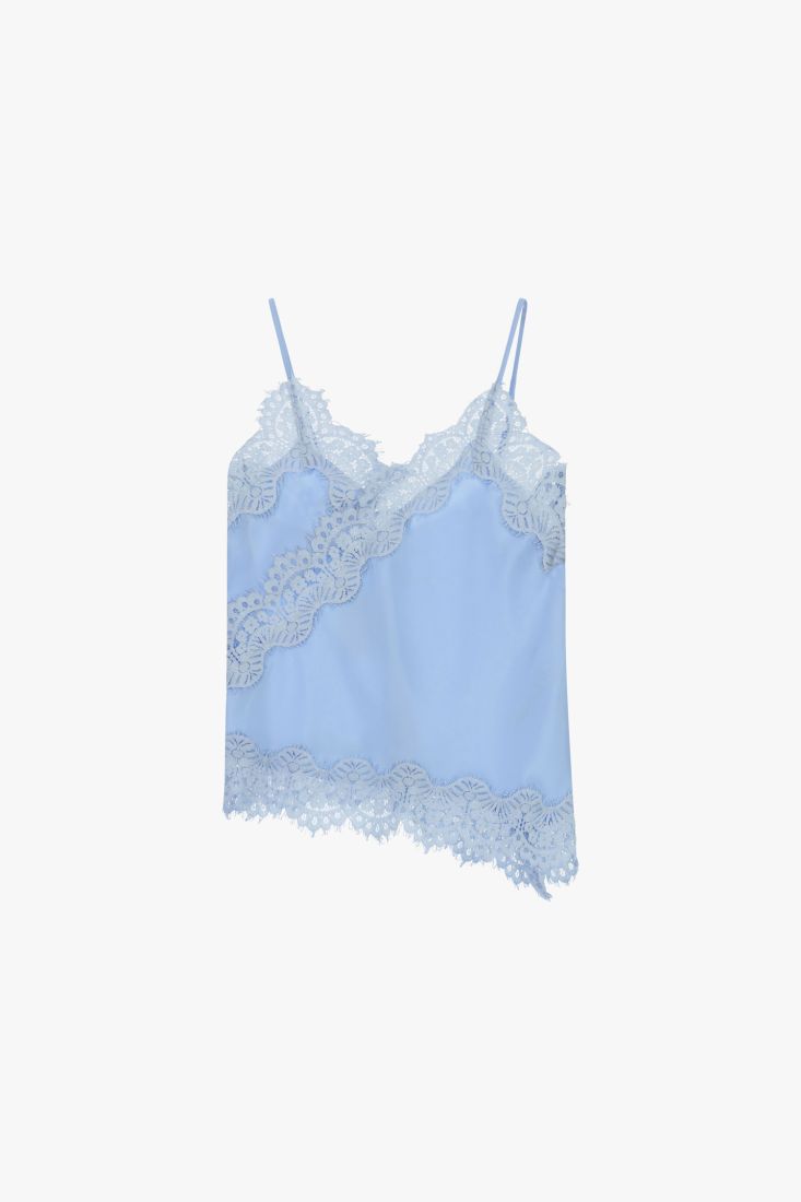 TOP DIXIE ALÇA FINA RENDA ASSIMETRICA - Carla Valente