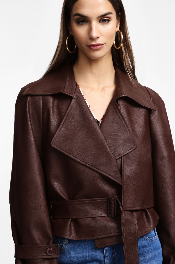 JACKET PLEASE DE ECO PELE COM ABOTOAMENTO DUPLO - Carla Valente