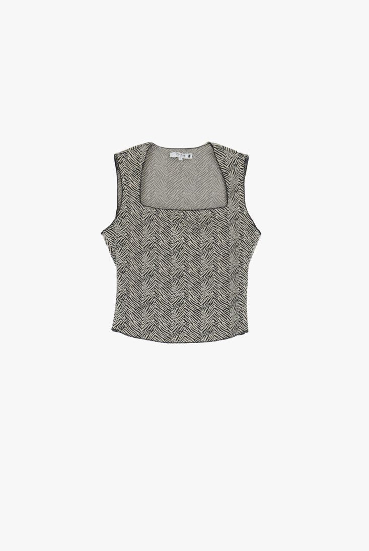 TOP PLEASE COM DECOTE QUADRADO ZEBRA - Carla Valente