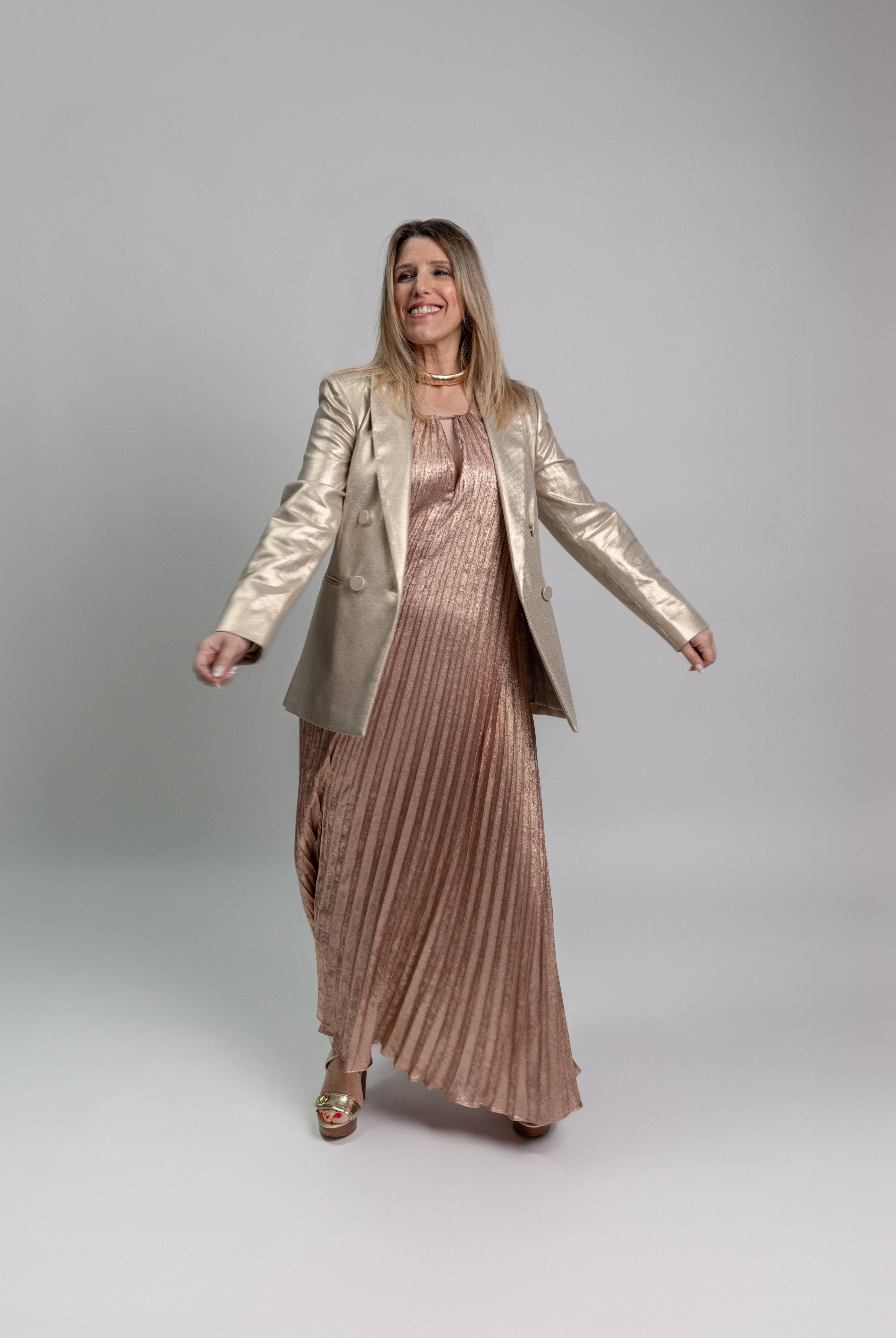 VESTIDO MAITE FRENTE ÚNICA PLISSADO - Carla Valente
