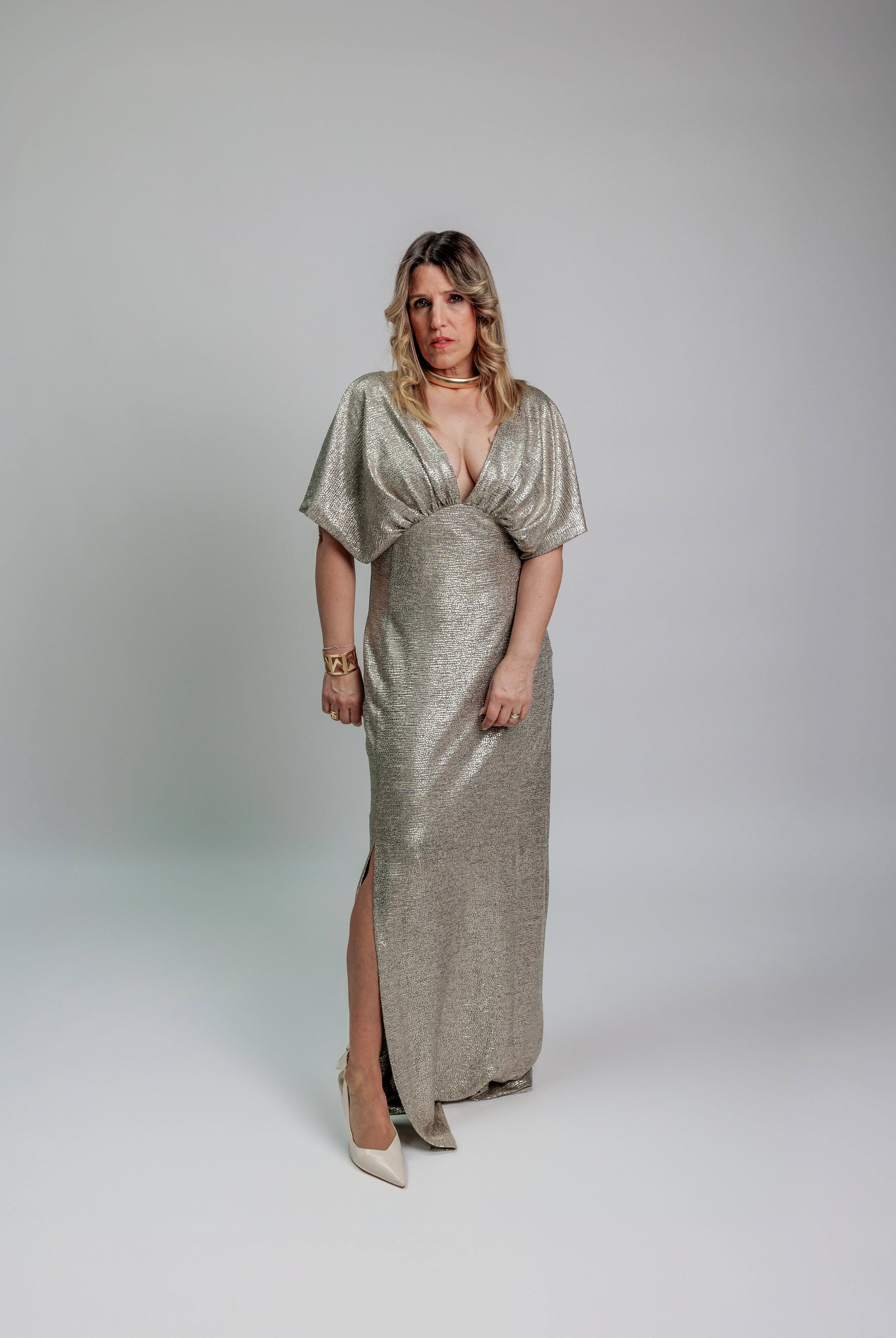 VESTIDO MAITE LONGO C/MANGA DE EVENTO - Carla Valente