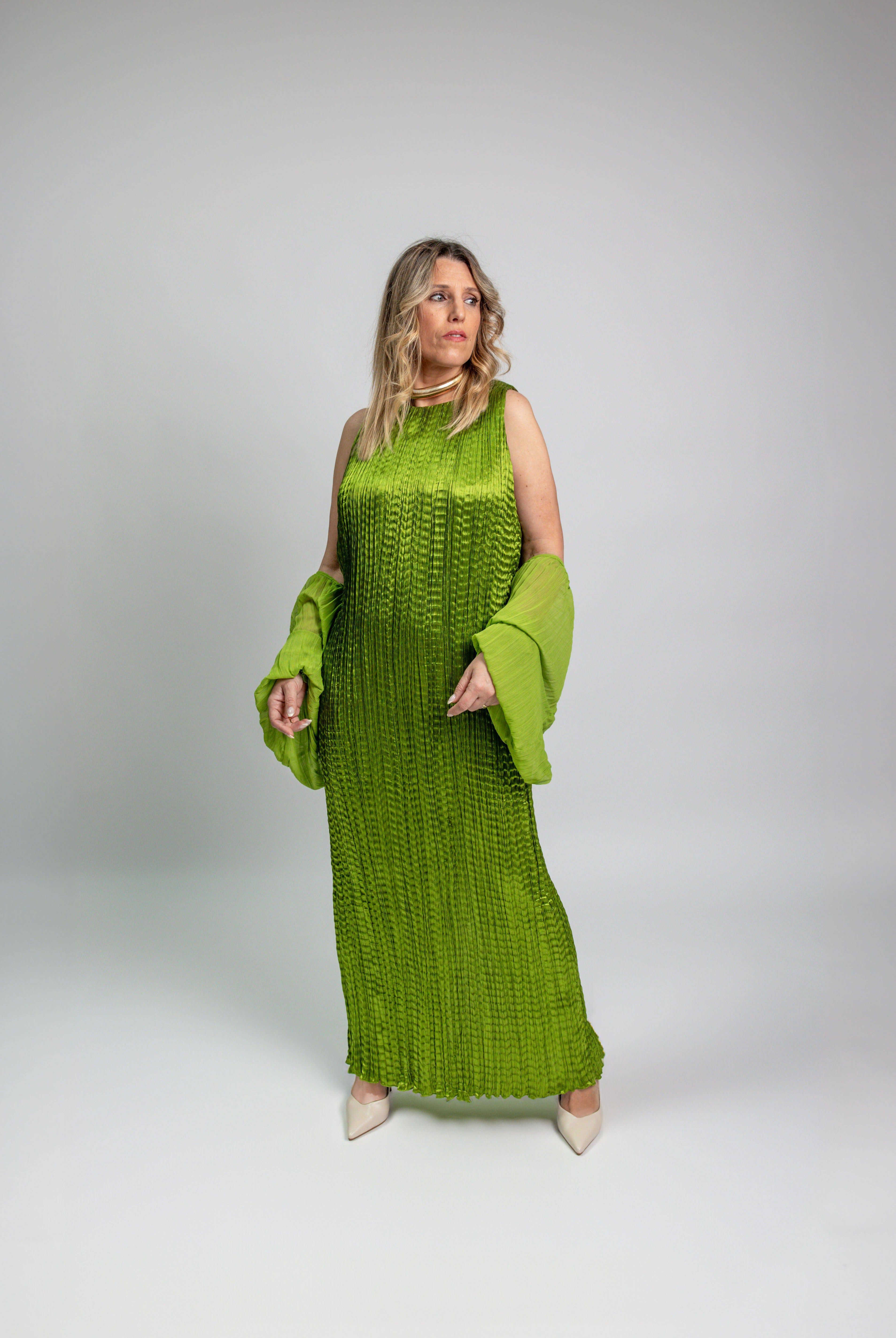 VESTIDO MAITE MIDI ENRUGADO - Carla Valente