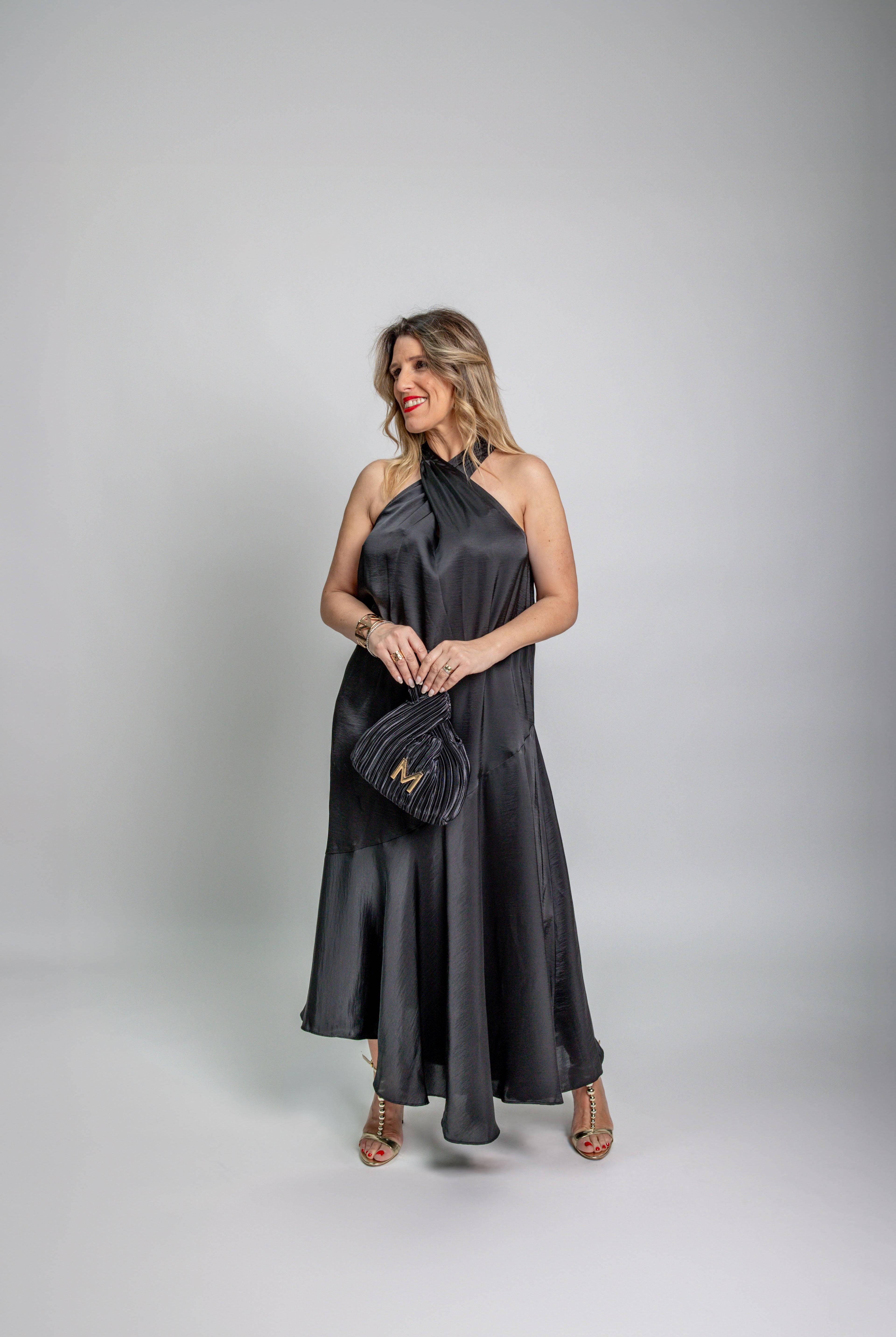VESTIDO MAITE MIDI FRNTE ÚNICA CRUZADA - Carla Valente