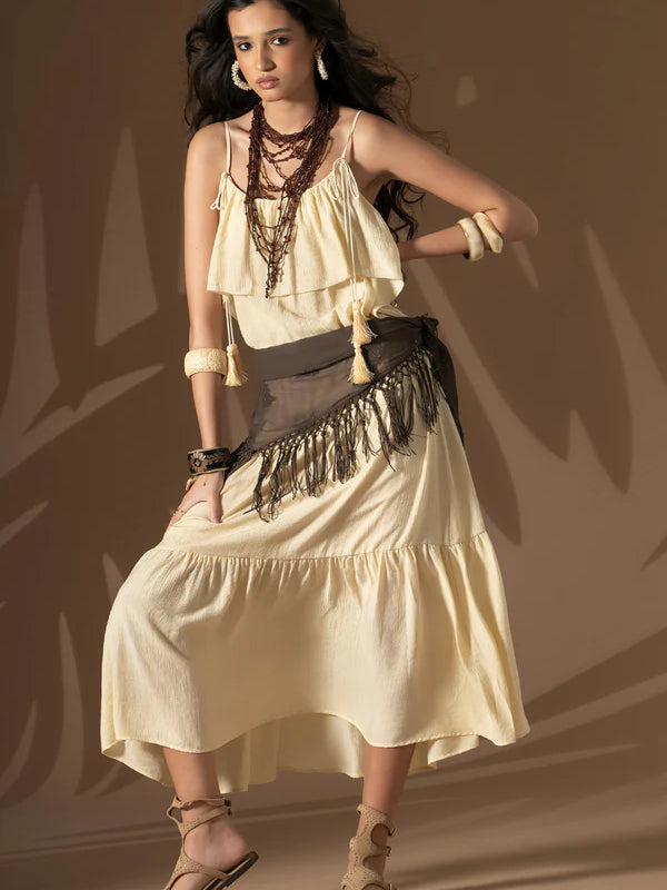 VESTIDO FOURSOUL COM FOLHOS - Carla Valente