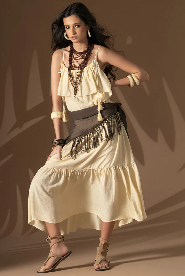 VESTIDO FOURSOUL COM FOLHOS - Carla Valente