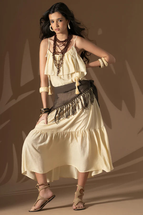 VESTIDO FOURSOUL COM FOLHOS - Carla Valente