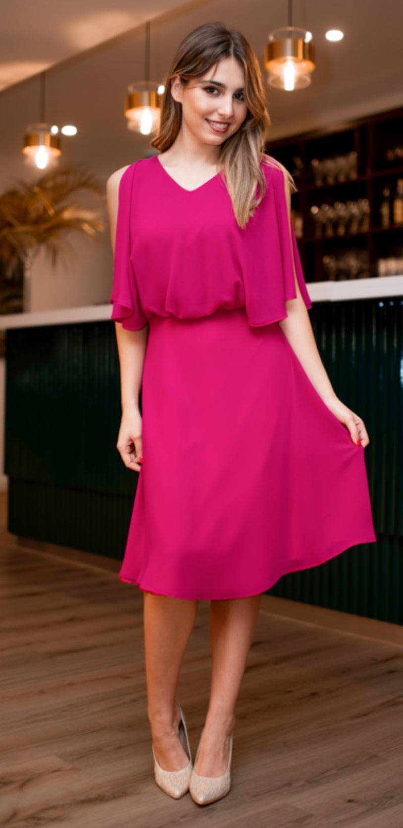 VESTIDO PARTENZA MIDI C/MANGA AVENTAL - Carla Valente