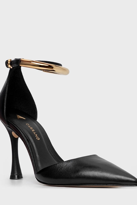 STILETTO CARRANO SALTO FINO COM TIRA DOURADA - Carla Valente