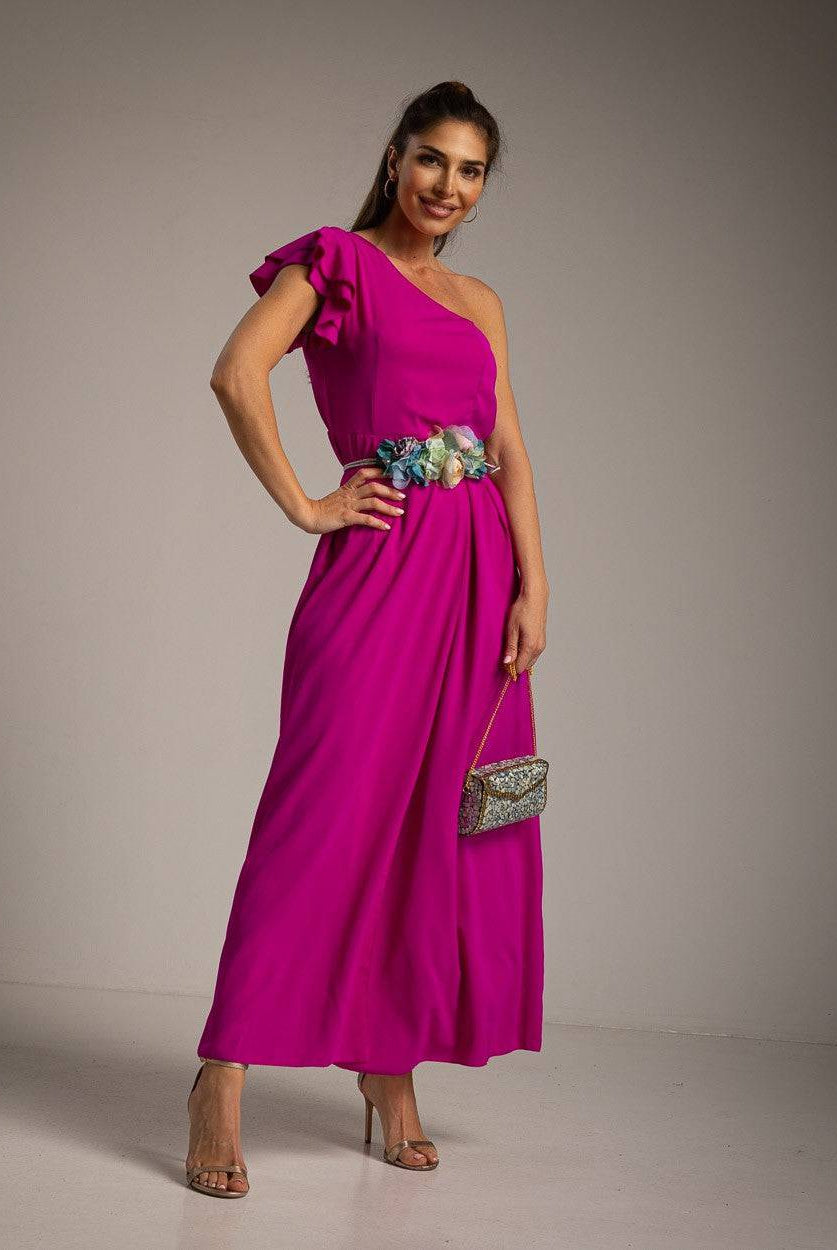VESTIDO ALBNS ASSIMÉTRICO DUPLO BABADO - Carla Valente