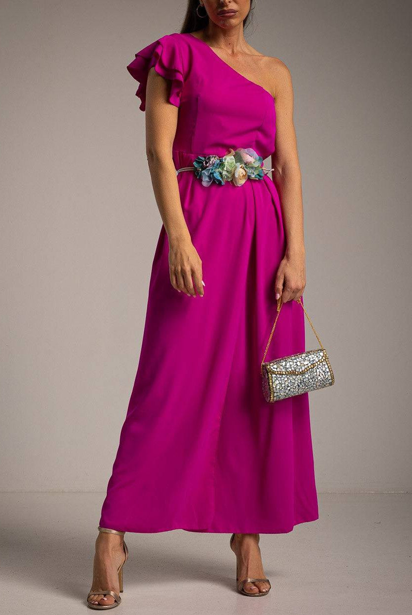 VESTIDO ALBNS ASSIMÉTRICO DUPLO BABADO - Carla Valente