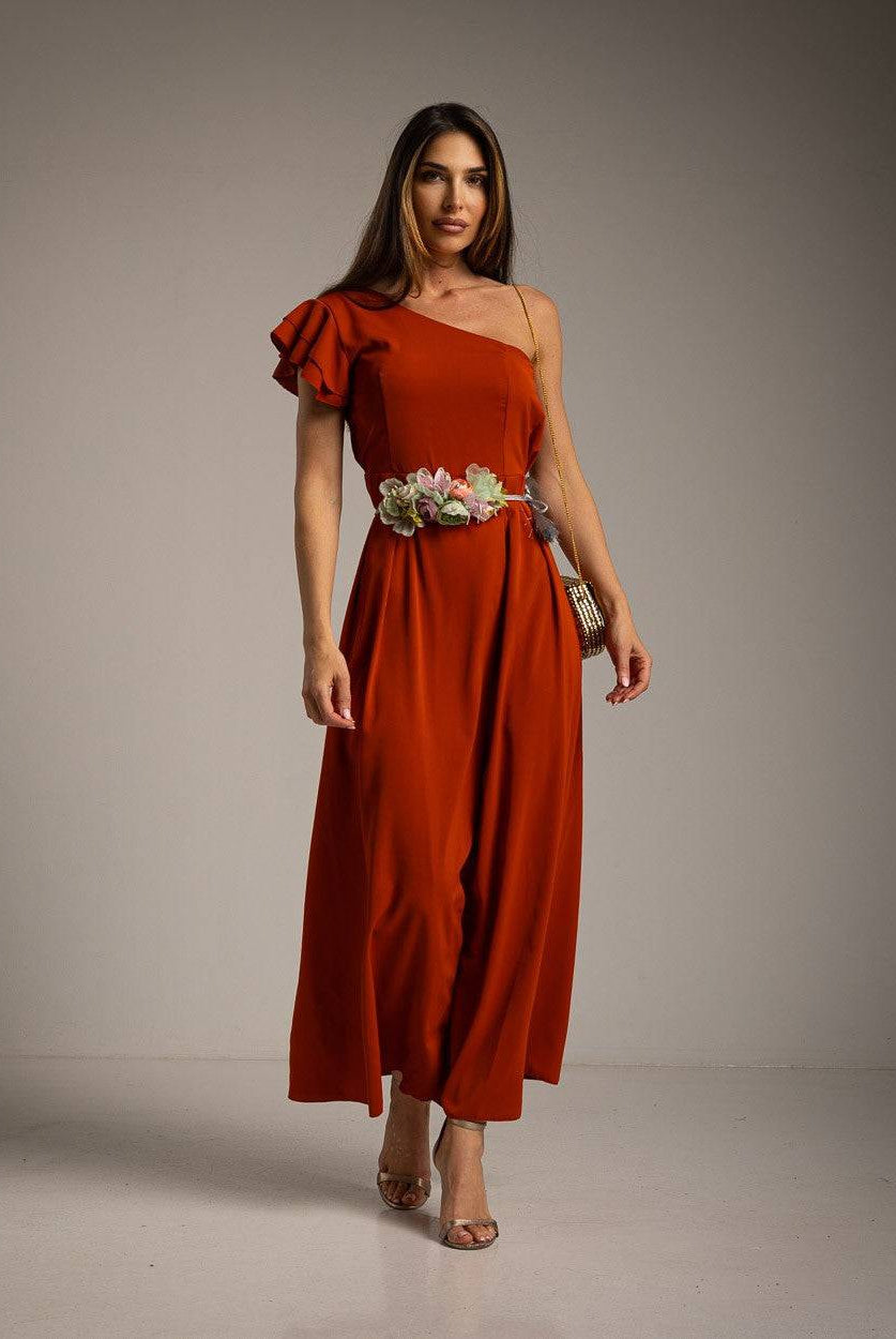 VESTIDO ALBNS ASSIMÉTRICO DUPLO BABADO - Carla Valente