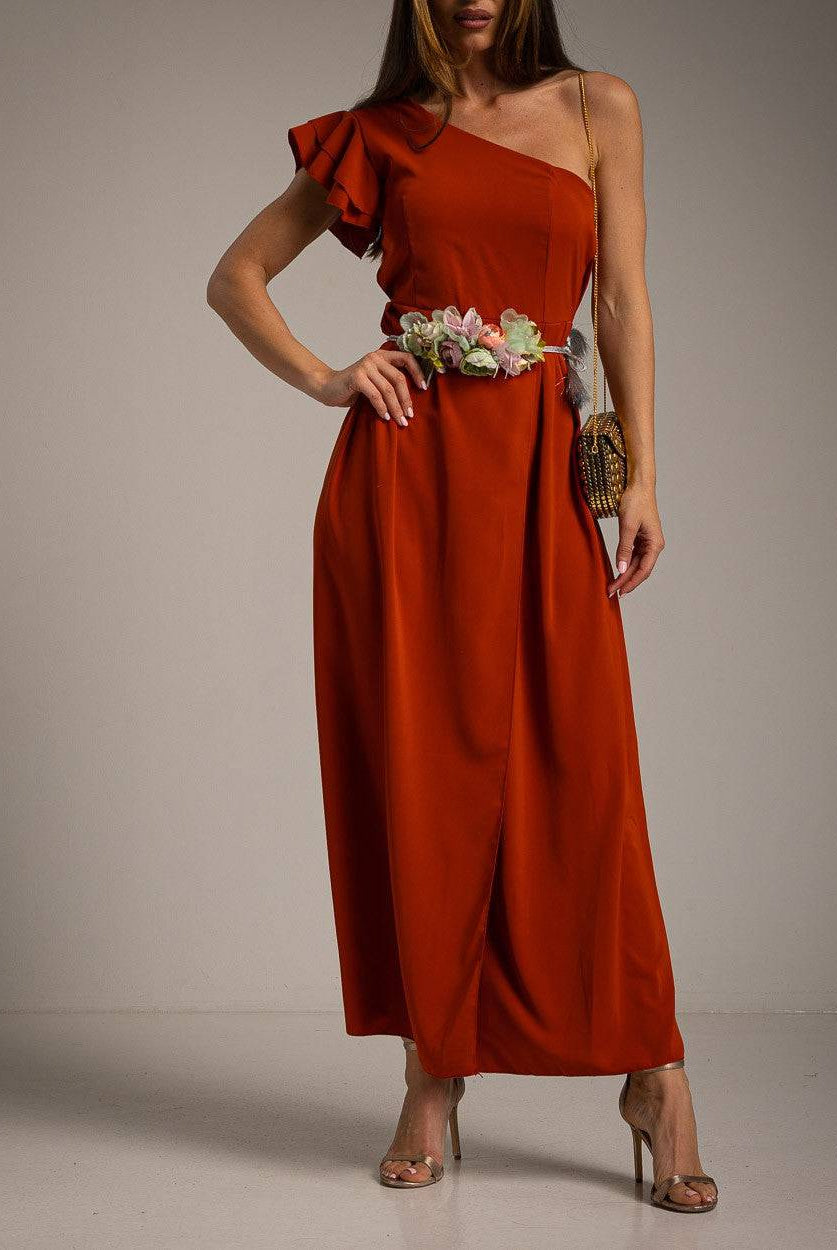 VESTIDO ALBNS ASSIMÉTRICO DUPLO BABADO - Carla Valente
