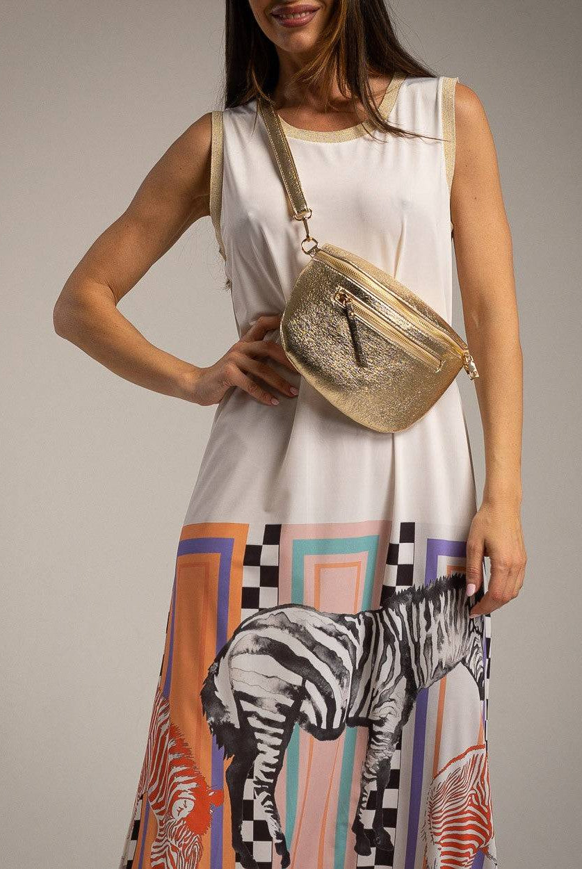 VESTIDO ALBNS ZEBRA LUREX LYCRA MALHA FRIA - Carla Valente