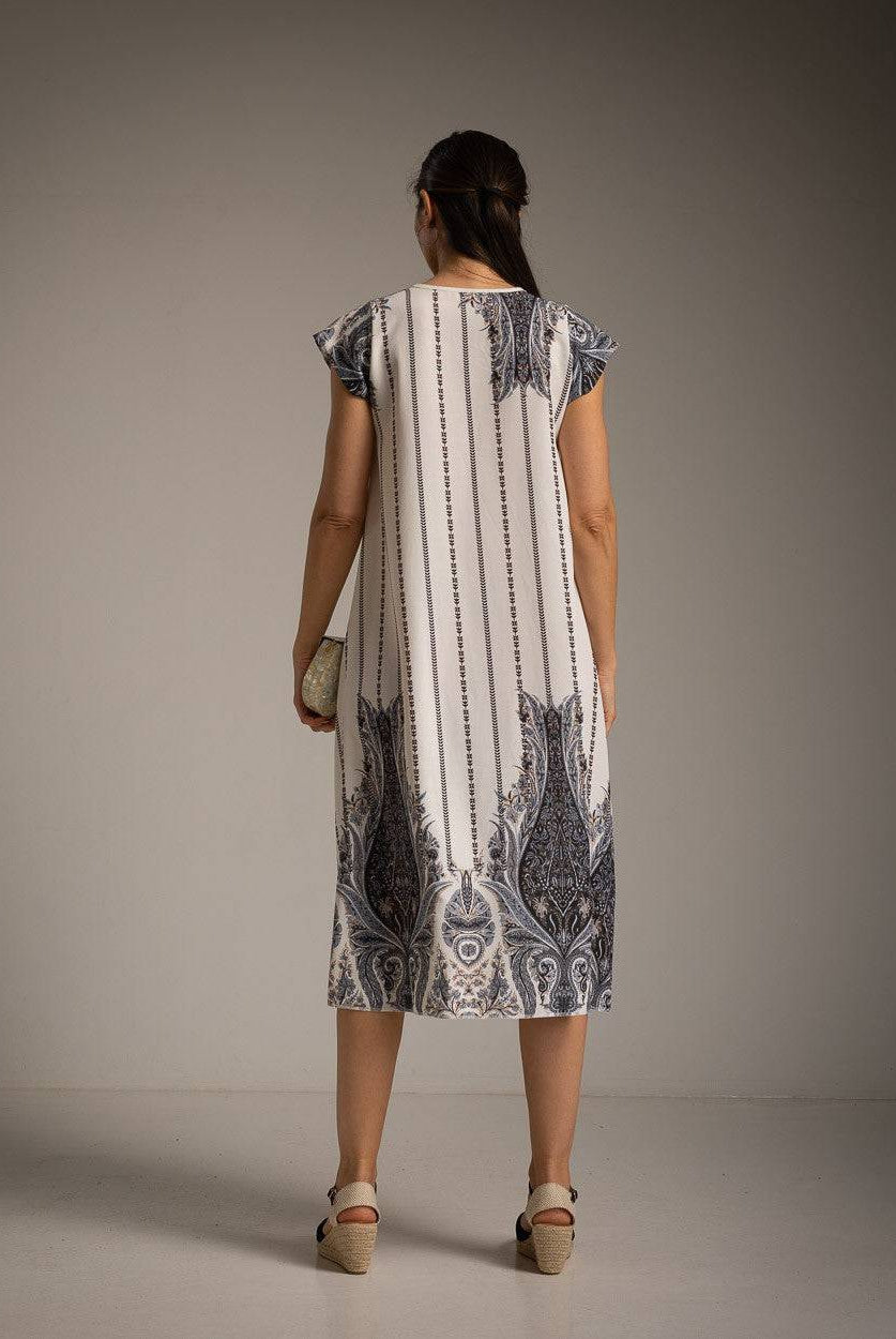 VESTIDO ALBNS PANOTS LISTRADO PAISLEY - Carla Valente