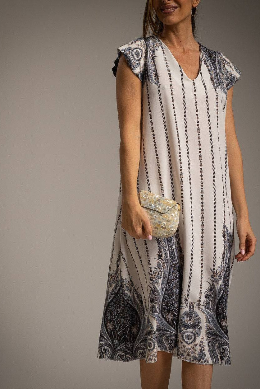 VESTIDO ALBNS PANOTS LISTRADO PAISLEY - Carla Valente
