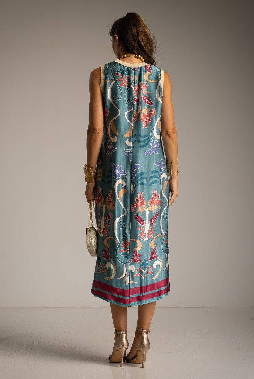 VESTIDO ALBNS DE CETIM ESTAMPADO LIS - Carla Valente