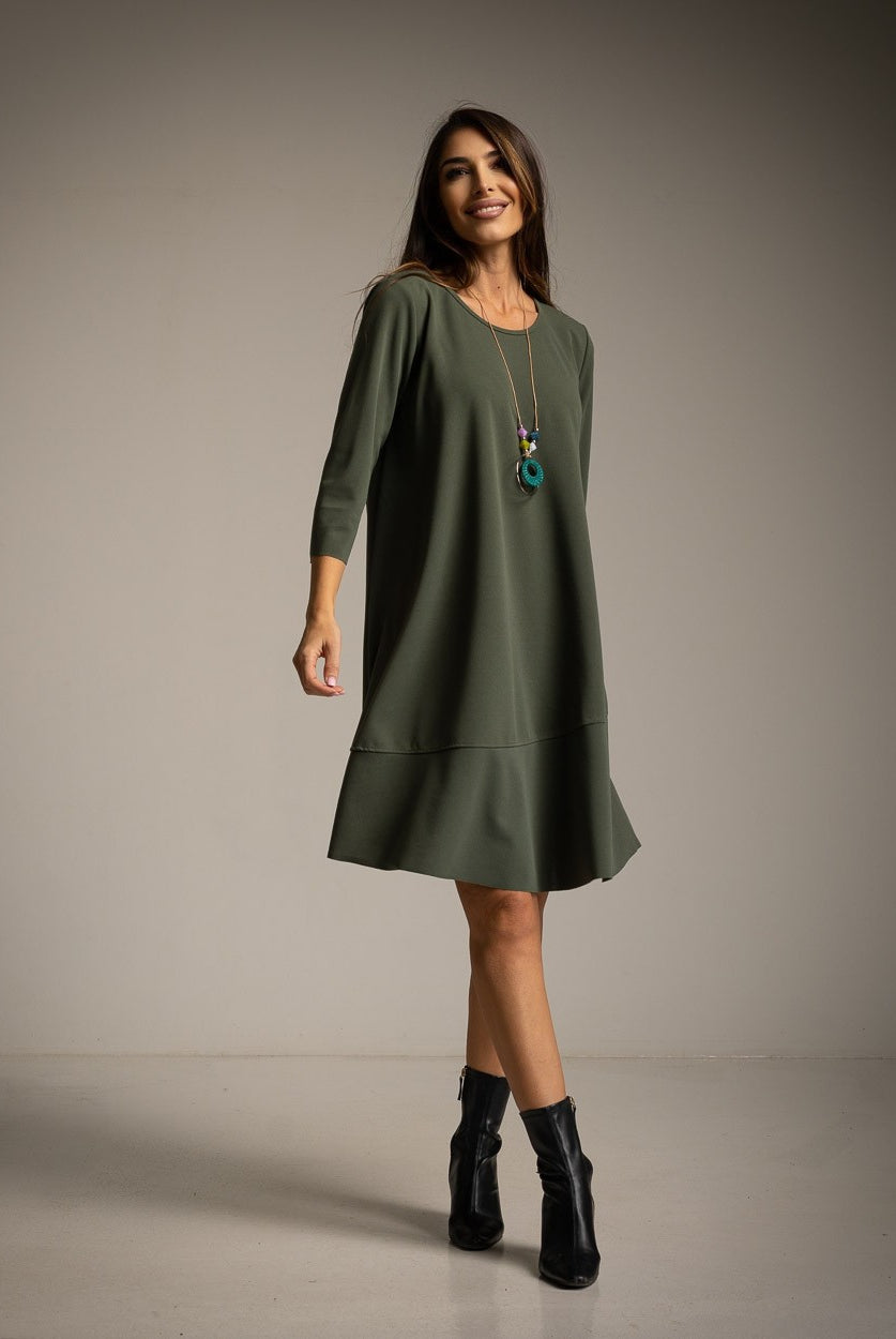 VESTIDO ALBNS BÁSICO BAIXO RUFFLE + COR - Carla Valente