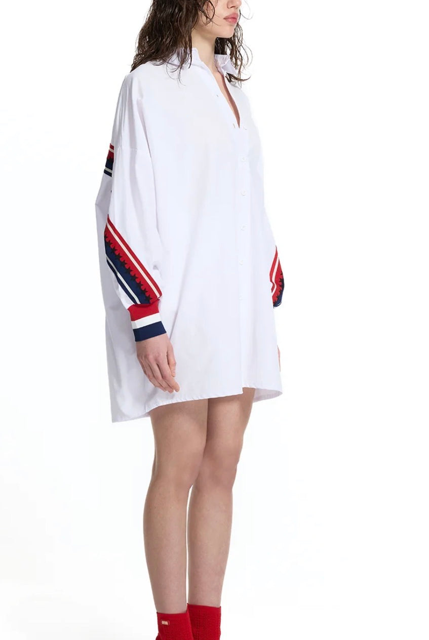 CAMISA VDR OVERSIZE BOLSO R COM PORMENOR LISTA BICOLOR - Carla Valente