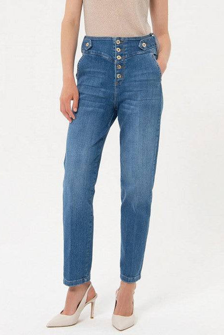 CALÇA FRACOMINA CARROT BOTÕES DOURADOS - Carla Valente