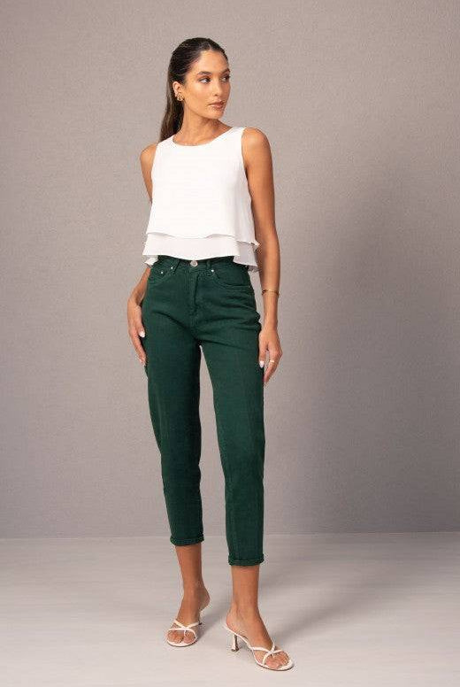 JEANS FERRACHE MOM FIT EM ALGODÃO - Carla Valente