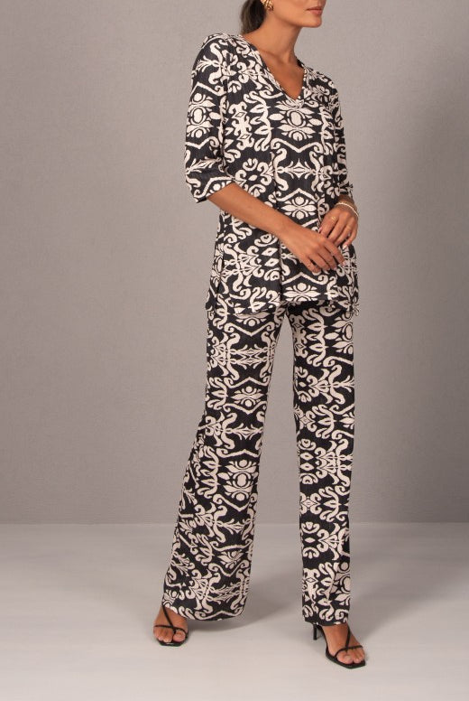CALÇA FERRACHE PANTALONA MALHA ESTAMPADA - Carla Valente