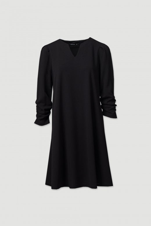VESTIDO FERRACHE COM PORMENOR FRANZIDO NA MANGA - Carla Valente