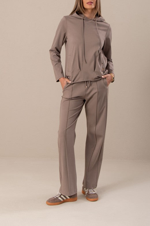 CALÇA FERRACHE DE MALHA WIDE LEG - Carla Valente