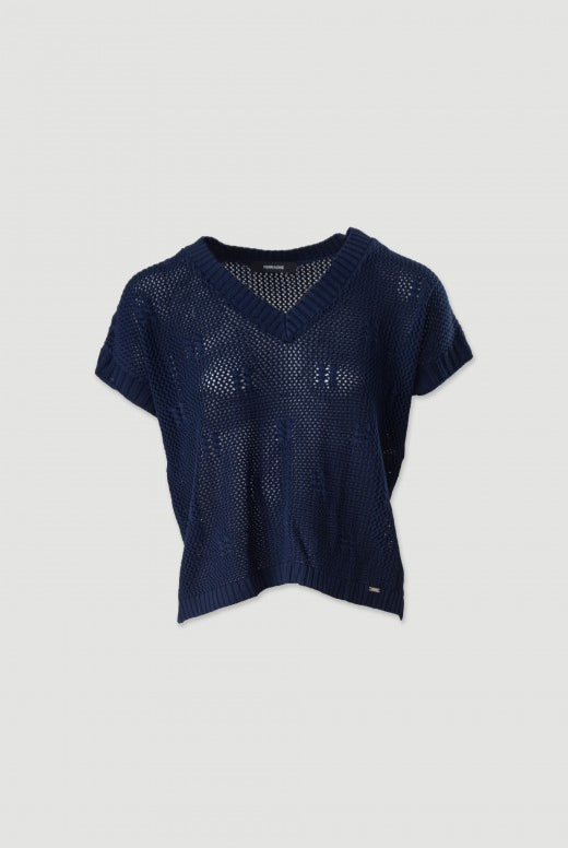 CAMISOLA FERRACHE DE MALHA PERFURA COM DETALHE TRABALHADO - Carla Valente