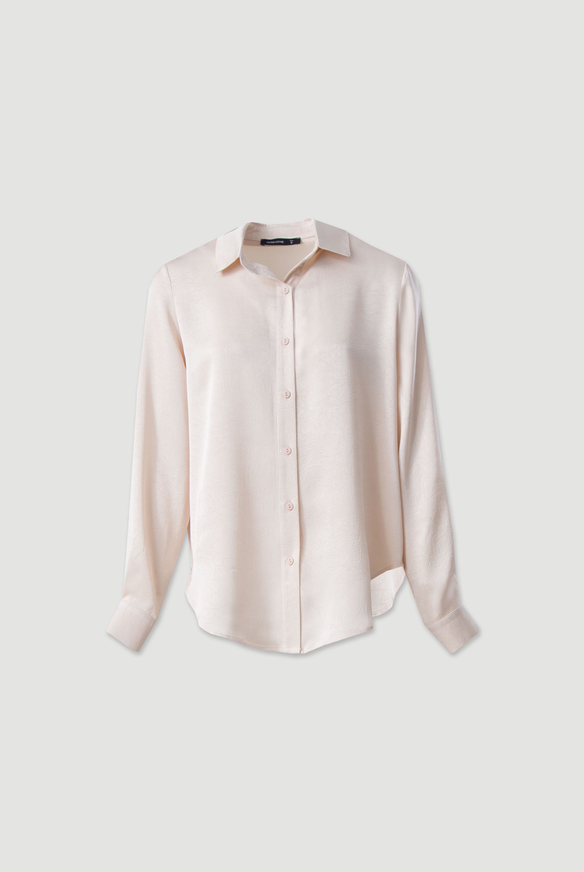 BLUSA FERRACHE ACETINADA COM COLARINHO - Carla Valente