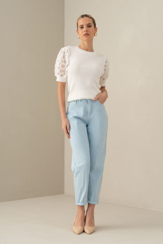 JEANS FERRACHE MOM FIT COM VINCO FRONTAL - Carla Valente