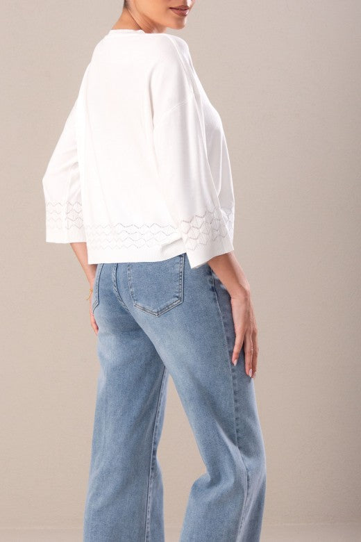 CAMISOLA FERRACHE DE MALHA FLUIDA COM DETALHE PERFURADO - Carla Valente