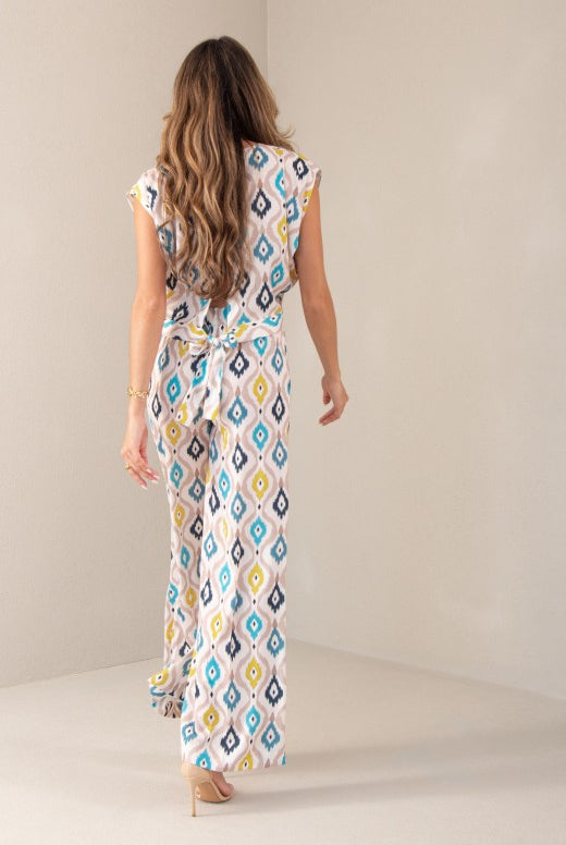 CALÇAS FERRACHE WIDE LEG COM PADRÃO - Carla Valente