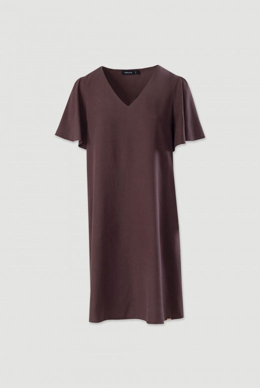 VESTIDO FERRACHE CURTO FLUÍDO COM MANGA EM FOLHO - Carla Valente