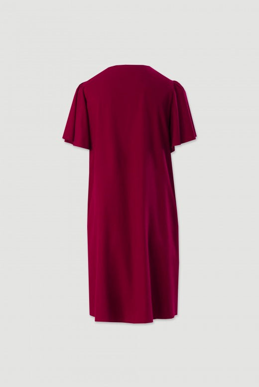VESTIDO FERRACHE CURTO FLUÍDO COM MANGA EM FOLHO - Carla Valente