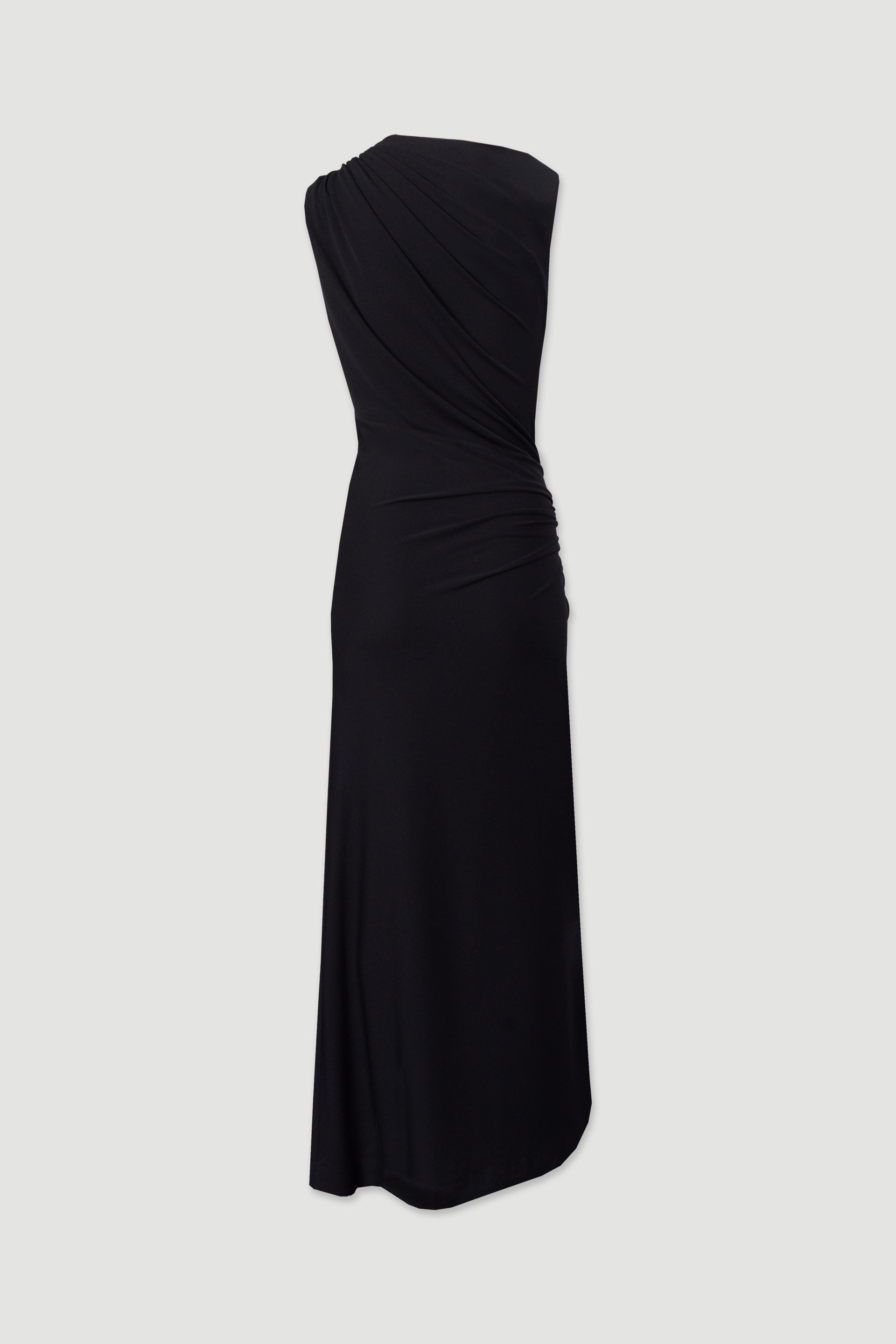 VESTIDO FERRACHE COMPRIDO ASSIMÉTRICO COM DETALHE FRANZIDO - Carla Valente