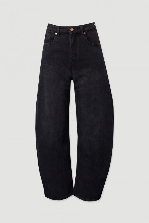 JEANS FERRACHE BALLOON ALGODÃO CINTA SUBIDA - Carla Valente