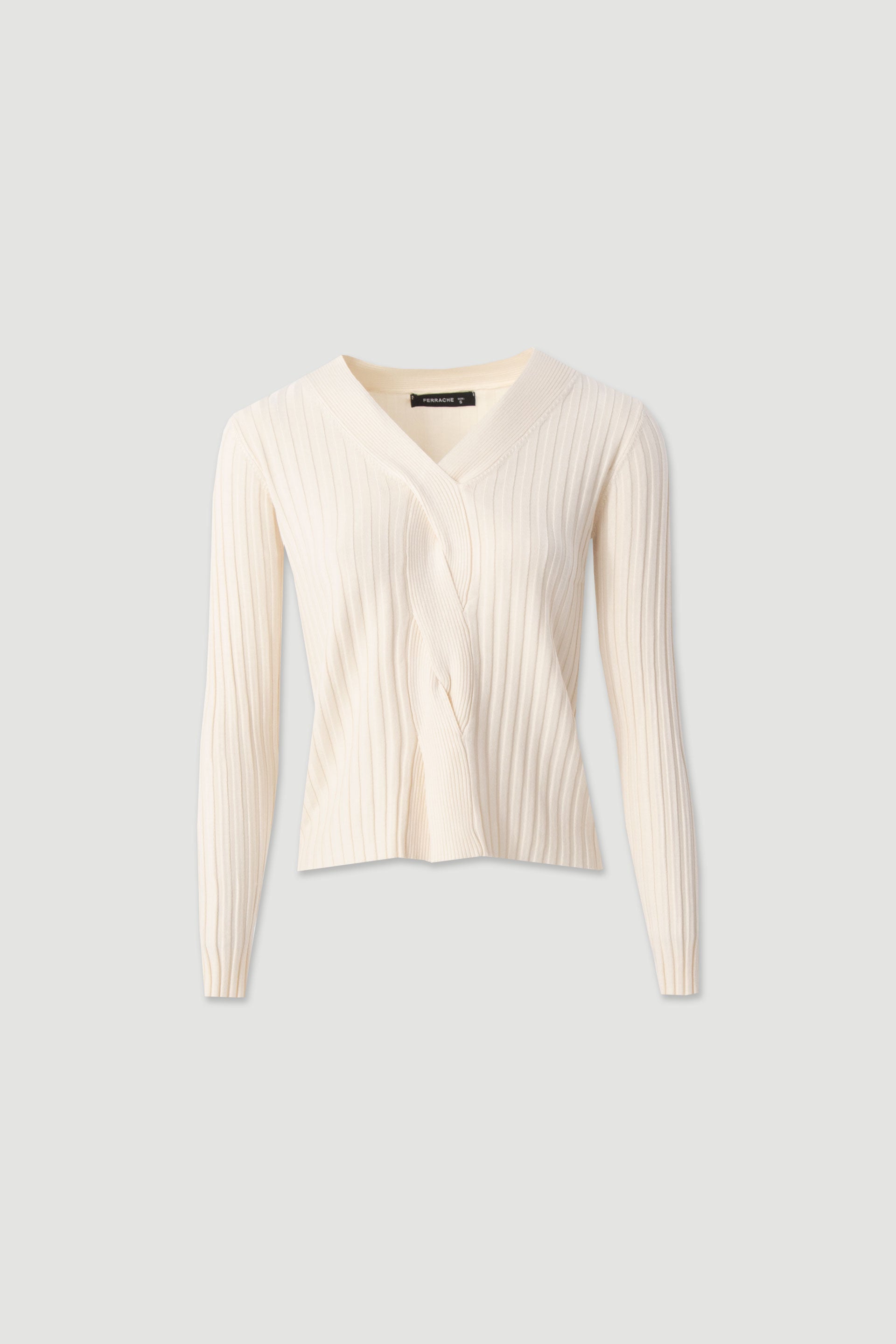 CAMISOLA FERRACHE DE MALHA CANELADA COM DECOTE EM V - Carla Valente