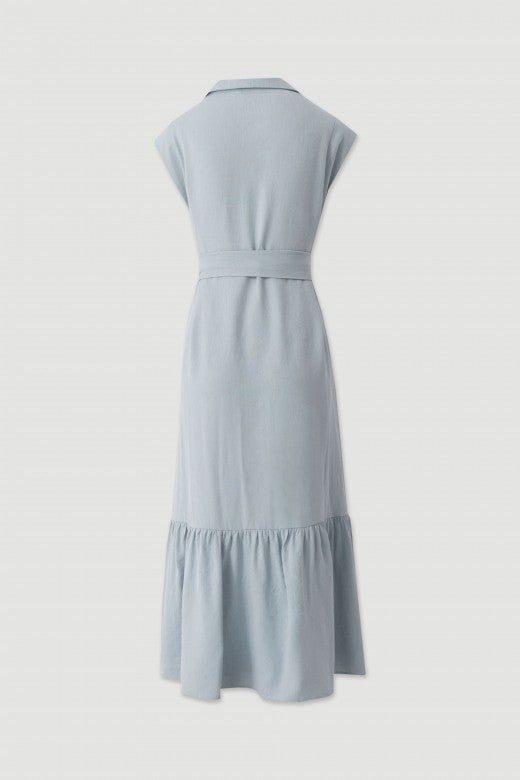 VESTIDO FERRACHE MIDI C/CINTO E FOLHO NA - Carla Valente