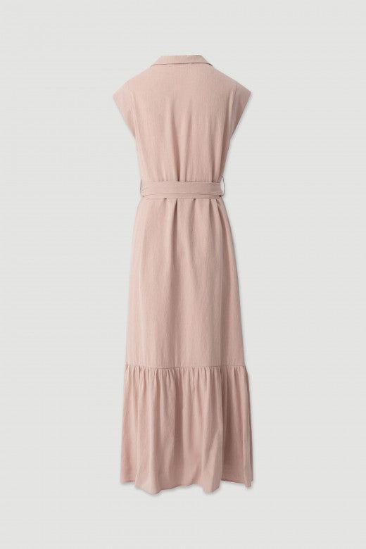 VESTIDO FERRACHE MIDI C/CINTO E FOLHO NA - Carla Valente