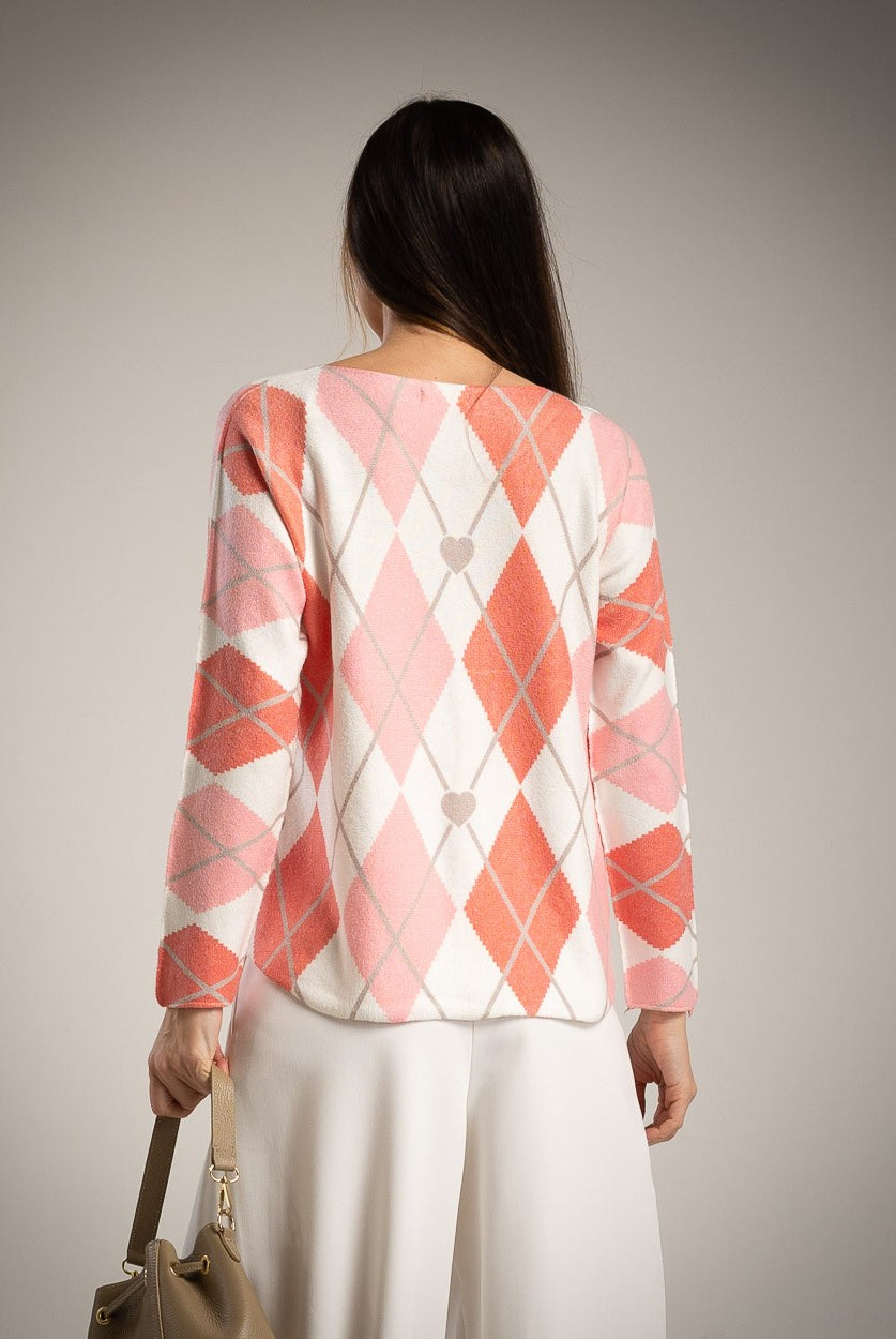 SWEATER ALBNS RHOMBUS HEART - Carla Valente
