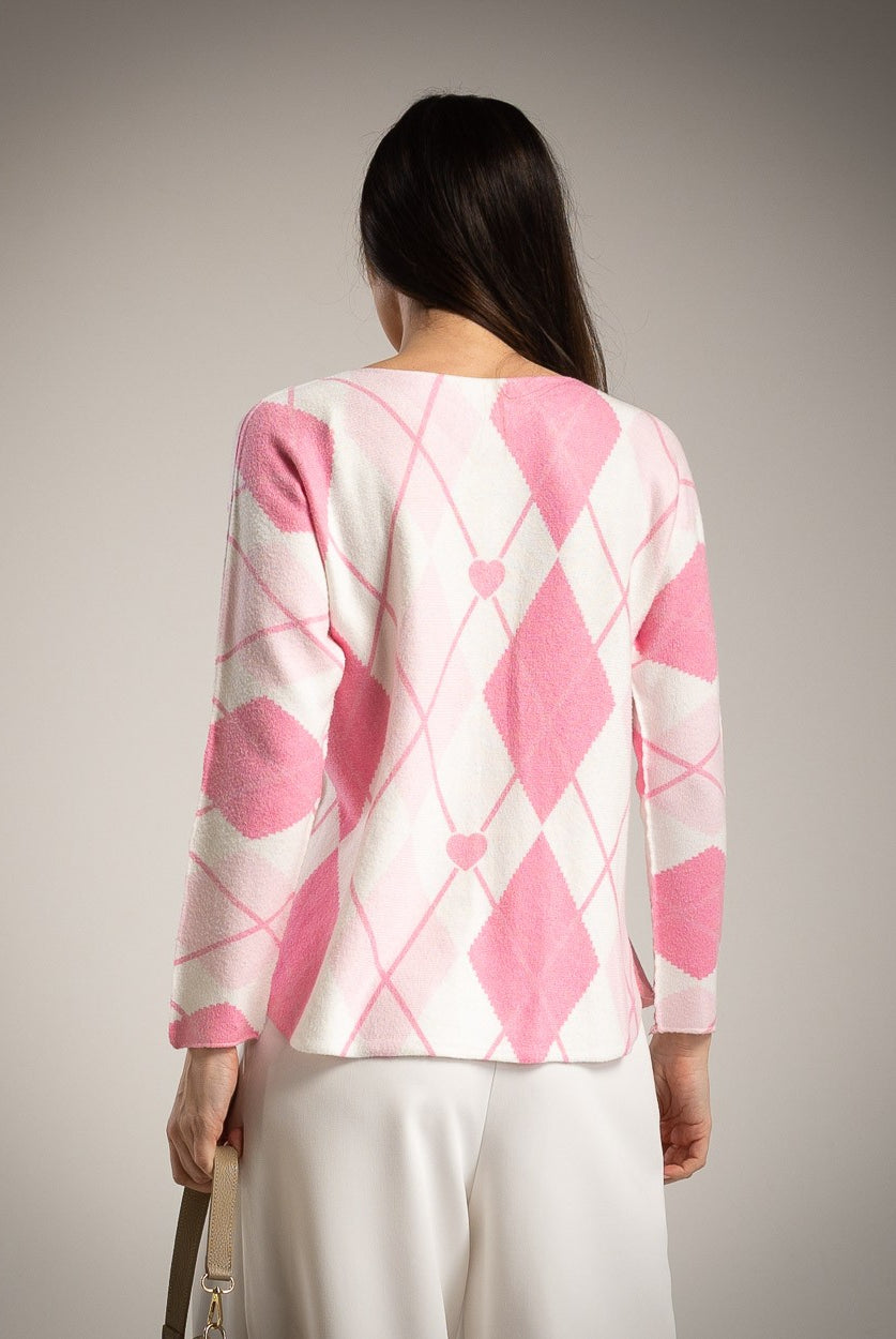 SWEATER ALBNS RHOMBUS HEART - Carla Valente