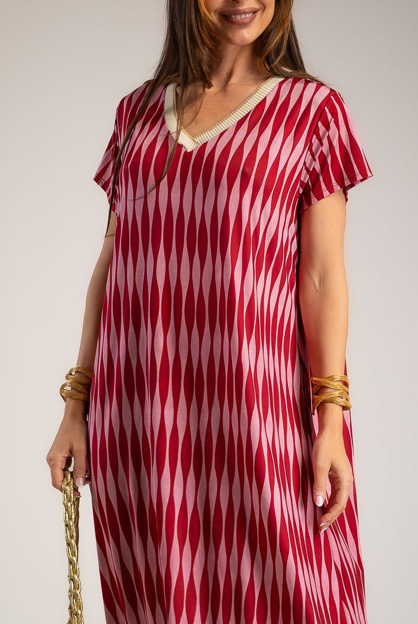 VESTIDO ALBNS OVERSIZE LYCRA FRIA DAMERO LUREX - Carla Valente