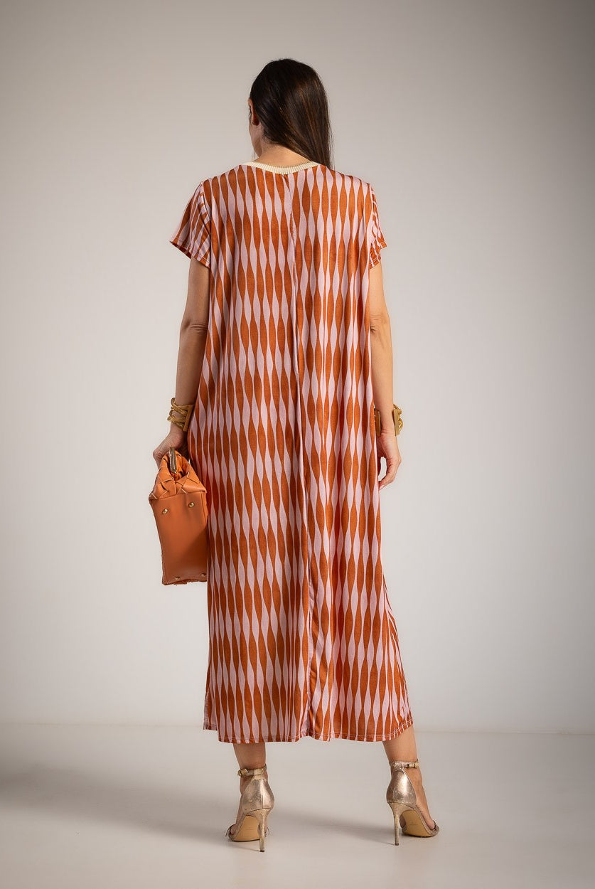 VESTIDO ALBNS OVERSIZE LYCRA FRIA DAMERO LUREX - Carla Valente