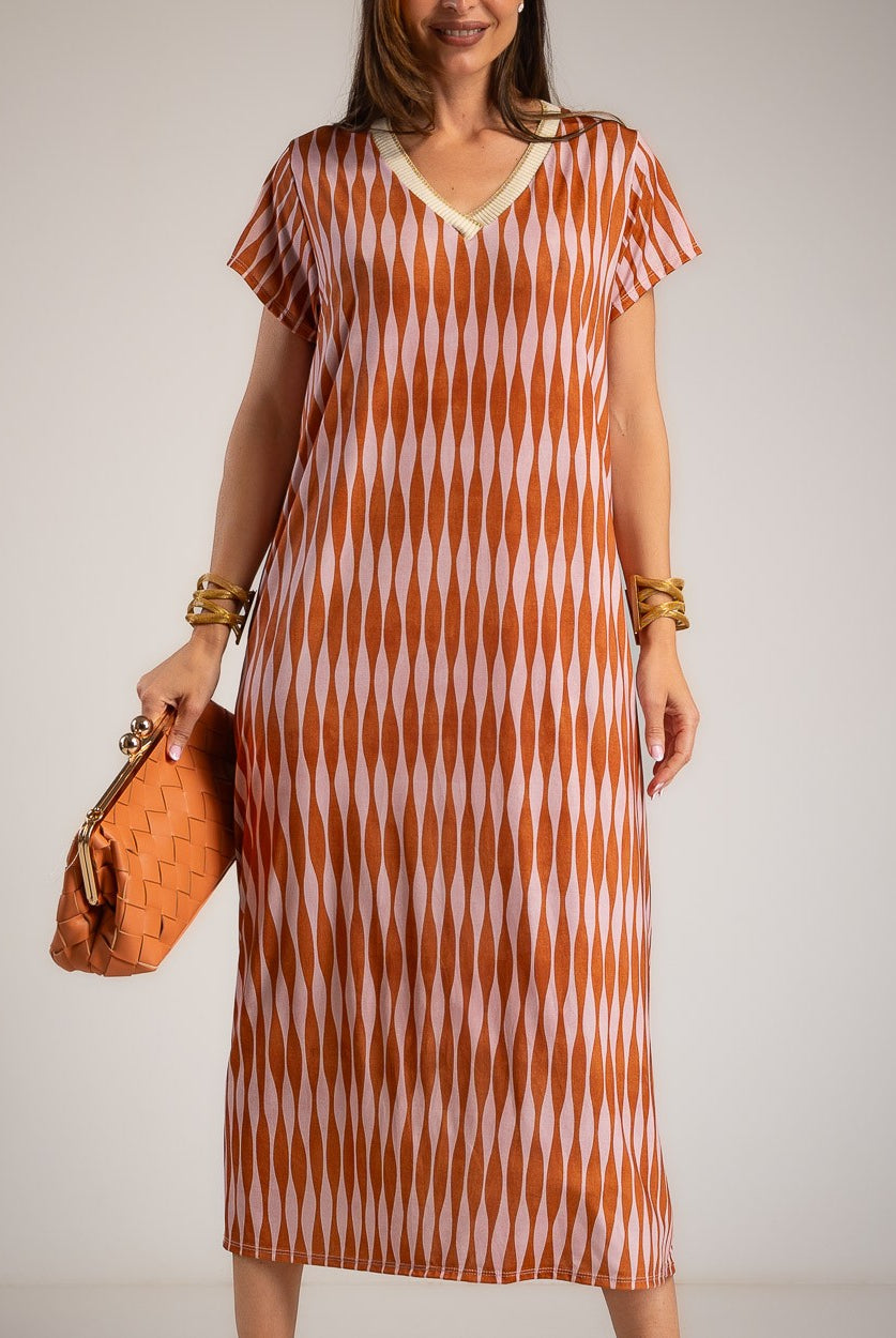 VESTIDO ALBNS OVERSIZE LYCRA FRIA DAMERO LUREX - Carla Valente