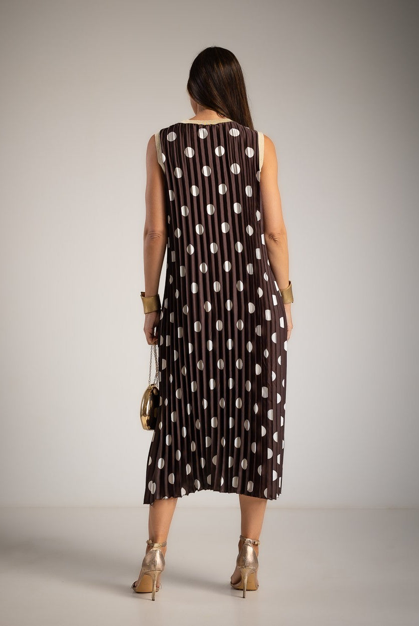 VESTIDO ALBNS PLISSADO POLKA DOTS VIVO LUREX - Carla Valente