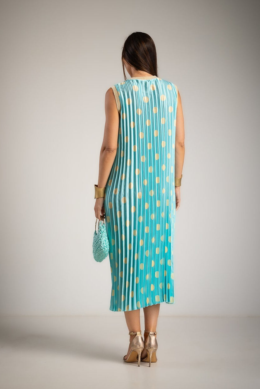 VESTIDO ALBNS PLISSADO POLKA DOTS VIVO LUREX - Carla Valente