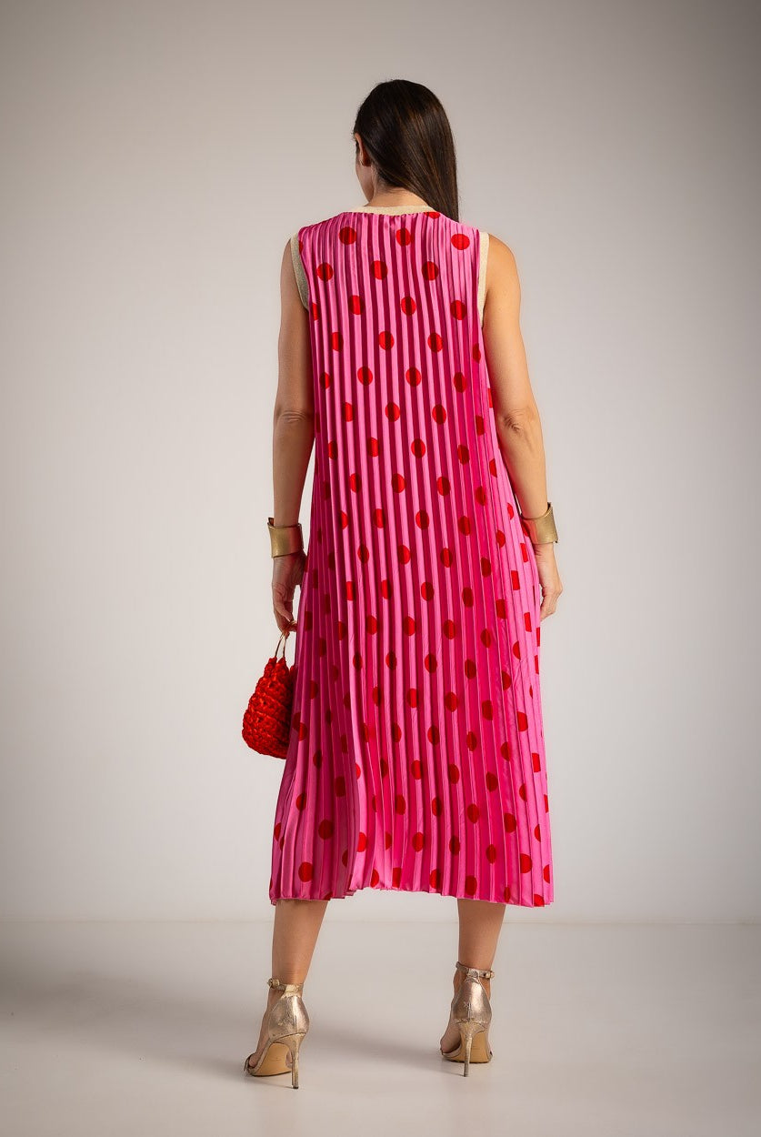 VESTIDO ALBNS PLISSADO POLKA DOTS VIVO LUREX - Carla Valente