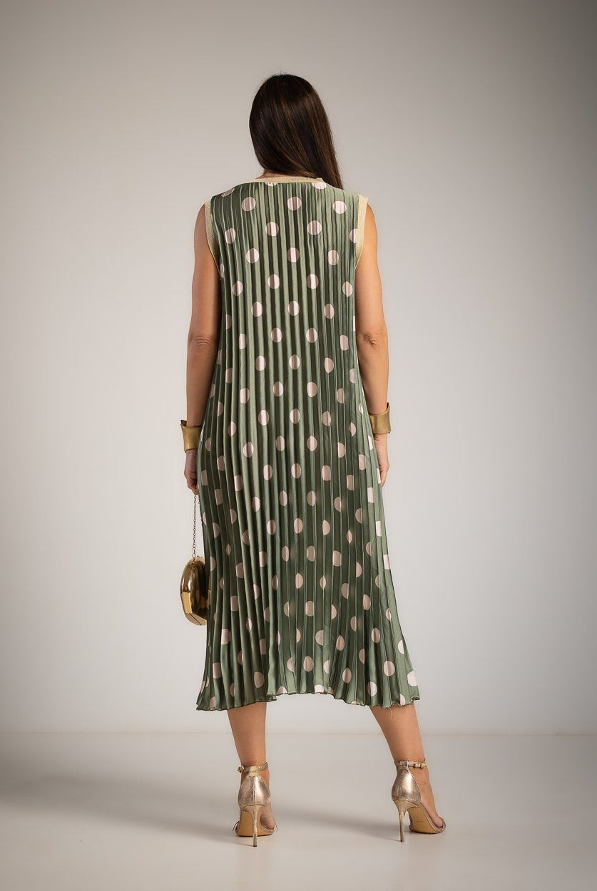 VESTIDO ALBNS PLISSADO POLKA DOTS VIVO LUREX - Carla Valente